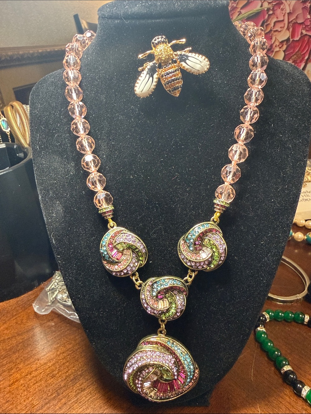 Heidi Daus Multicolor Crystal Swirl Pendant Necklace